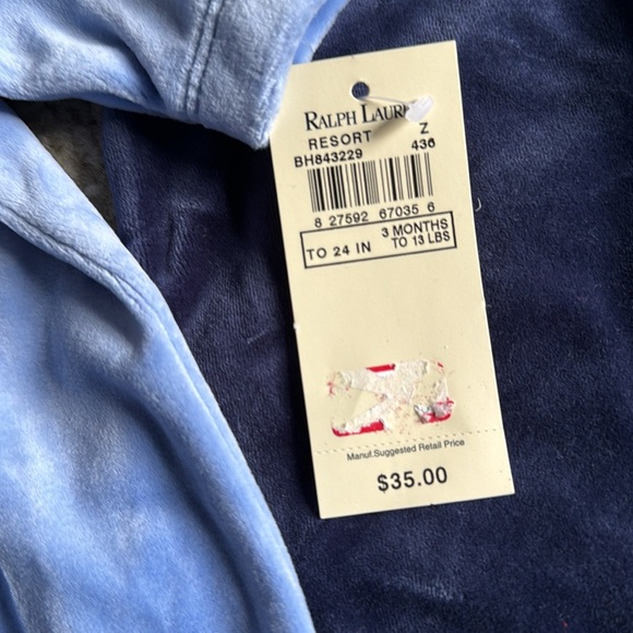 Ralph Lauren boys velour snap one piece outfits NWT - Picture 4 of 11